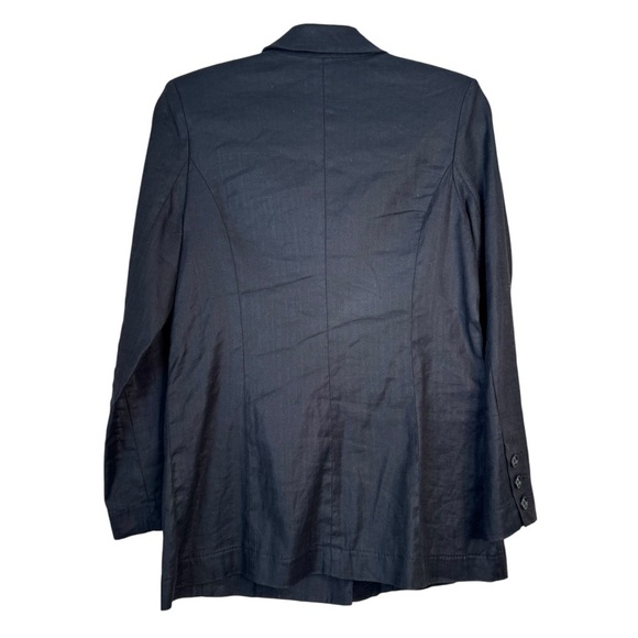 Evereve Blazer Alexa Double Breasted Menswear Black Linen Women's Size XS - Picture 6 of 9